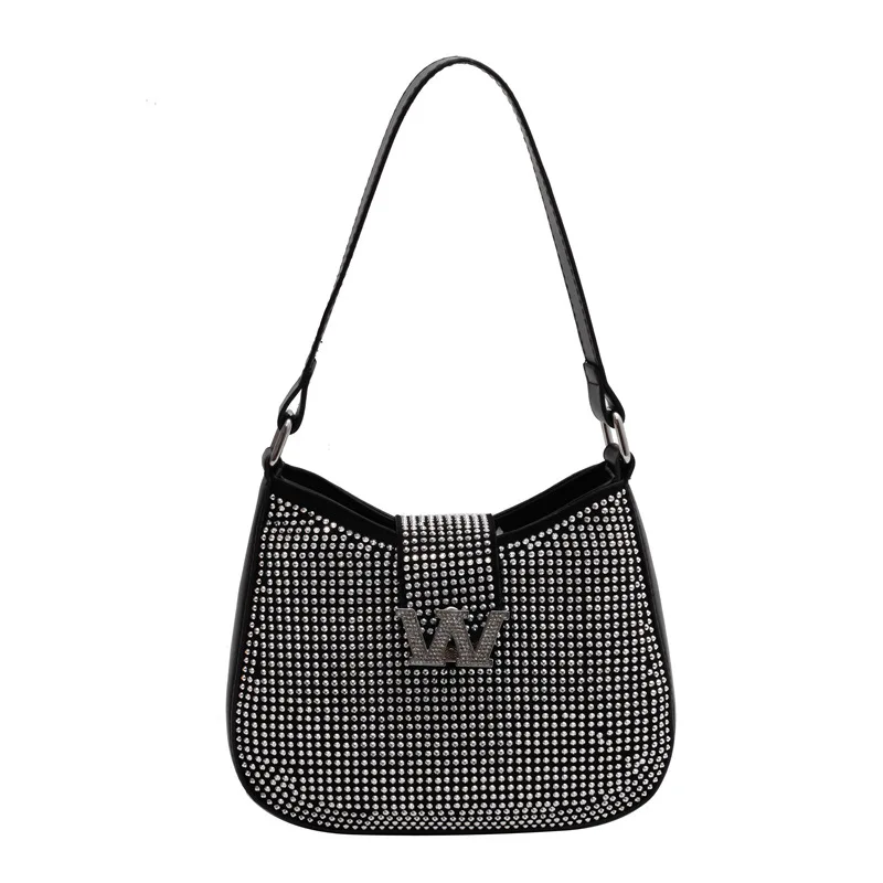 

Luxury Rhinestone Small Women's Bag 2023 New High Quality Shoulder Bag Messenger Handbag Underarm Bag