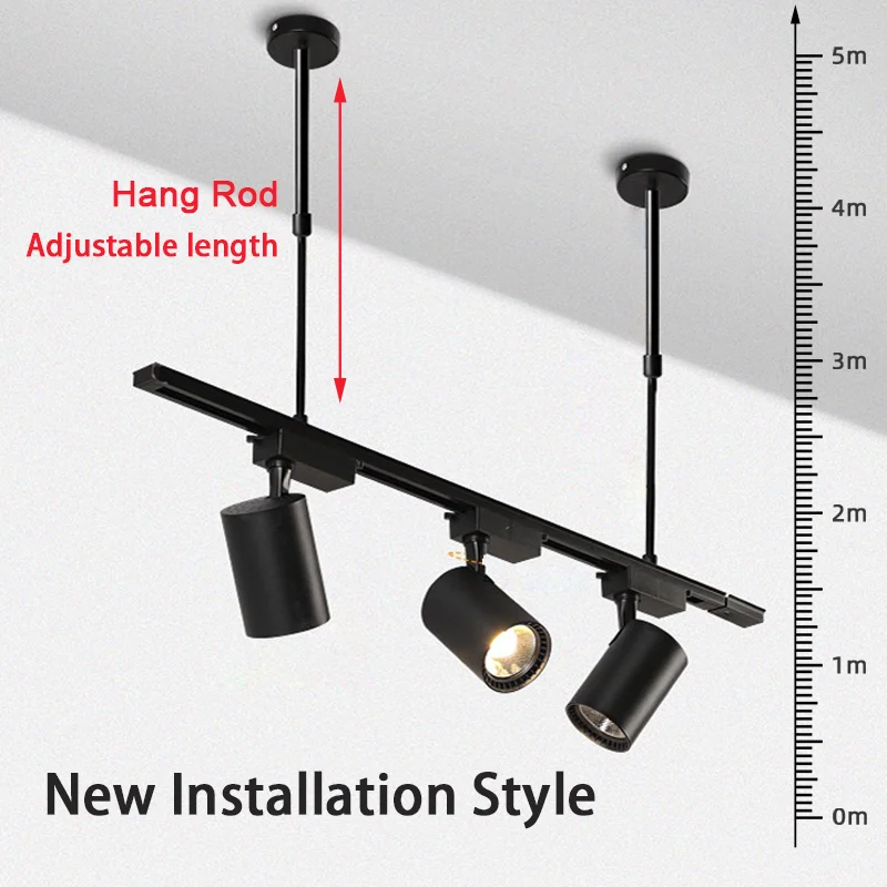 Track Light Rail Set 2 Wire Lighting Fixture 0.5M 1M Spot Led Track Lamp for Living Room Straight/L Shape Connectors Ceiling Box 6