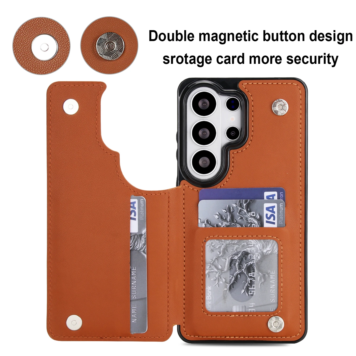 Quilted Leather Wallet Case with Card Holder