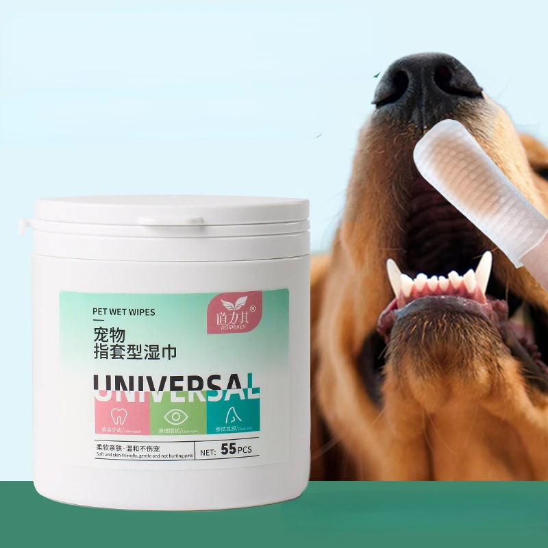 Safe Soft Pet Teeth Cleansing Finger Wipes Dental Care Wipes Practical