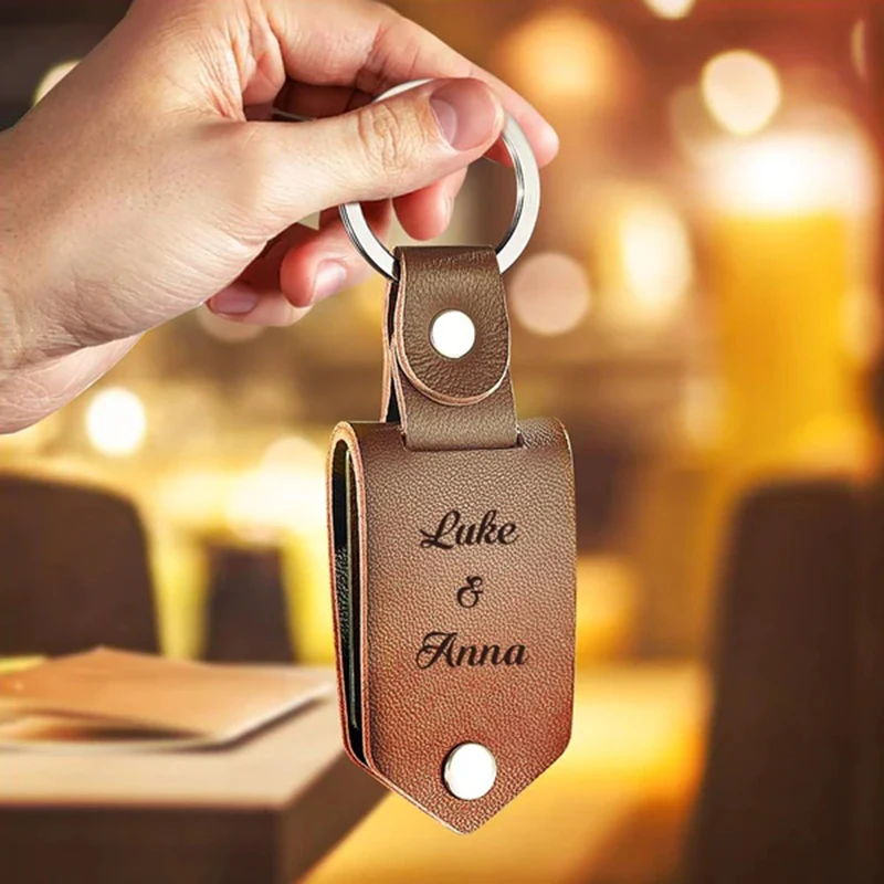 Brown Customized Leather Keychain Photo Calendar 2 | Brown Customized Leather Keychain Photo Calendar 2