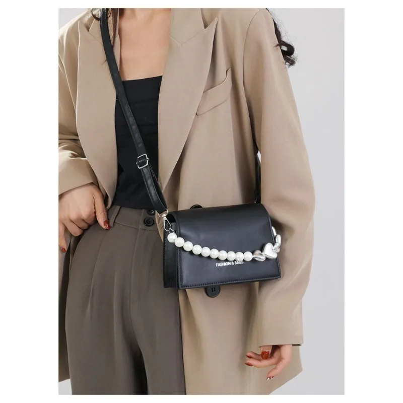 Small Square Crossbody Bag Chain Hand-held Women's Trendy Fashion Niche Shoulder Bag Western-style Luxury Brand Crossbody Bag