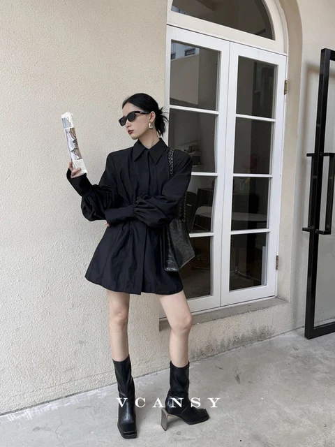 売れ筋商品|||セカンド デイ シャツ レディース トップス MARIA - Button-down blouse - meteorite black Cotton shirt blouse with a v-neck - Black - Sz. M - Zizzifashion