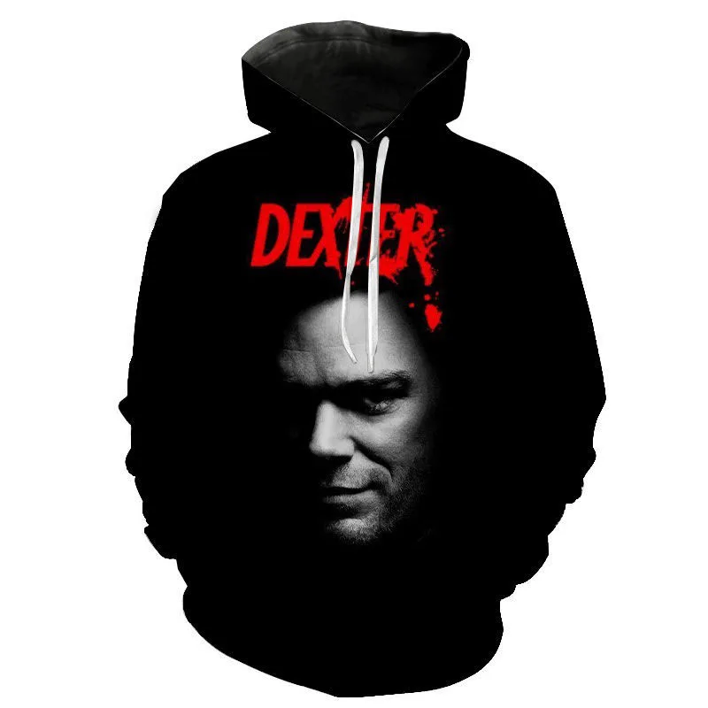 

Новые модные толстовки Dexter для мужчин и женщин, детские толстовки с 3D принтом, толстовка с капюшоном из фильма ужасов, повседневный крутой пуловер с капюшоном