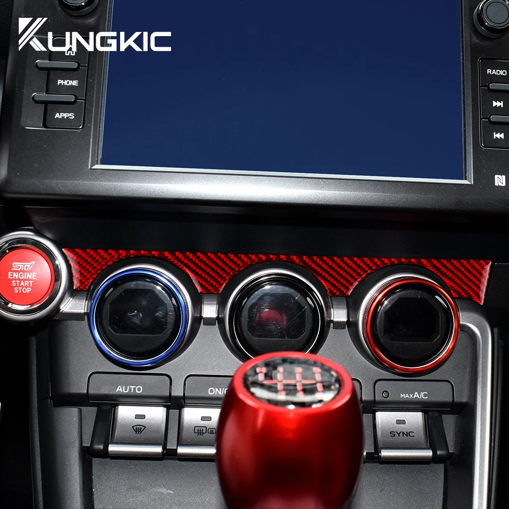 

1 шт. для Subaru BRZ Toyota GR86 2021 2022 2023 AC внутренняя отделка кондиционера Регулируемая панель RHD LHD наклейка из настоящего углеродного волокна