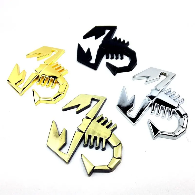 

Scorpion design car stickers for Fiat Abarth body modification metal fun accessories headcover body decoration universal decals