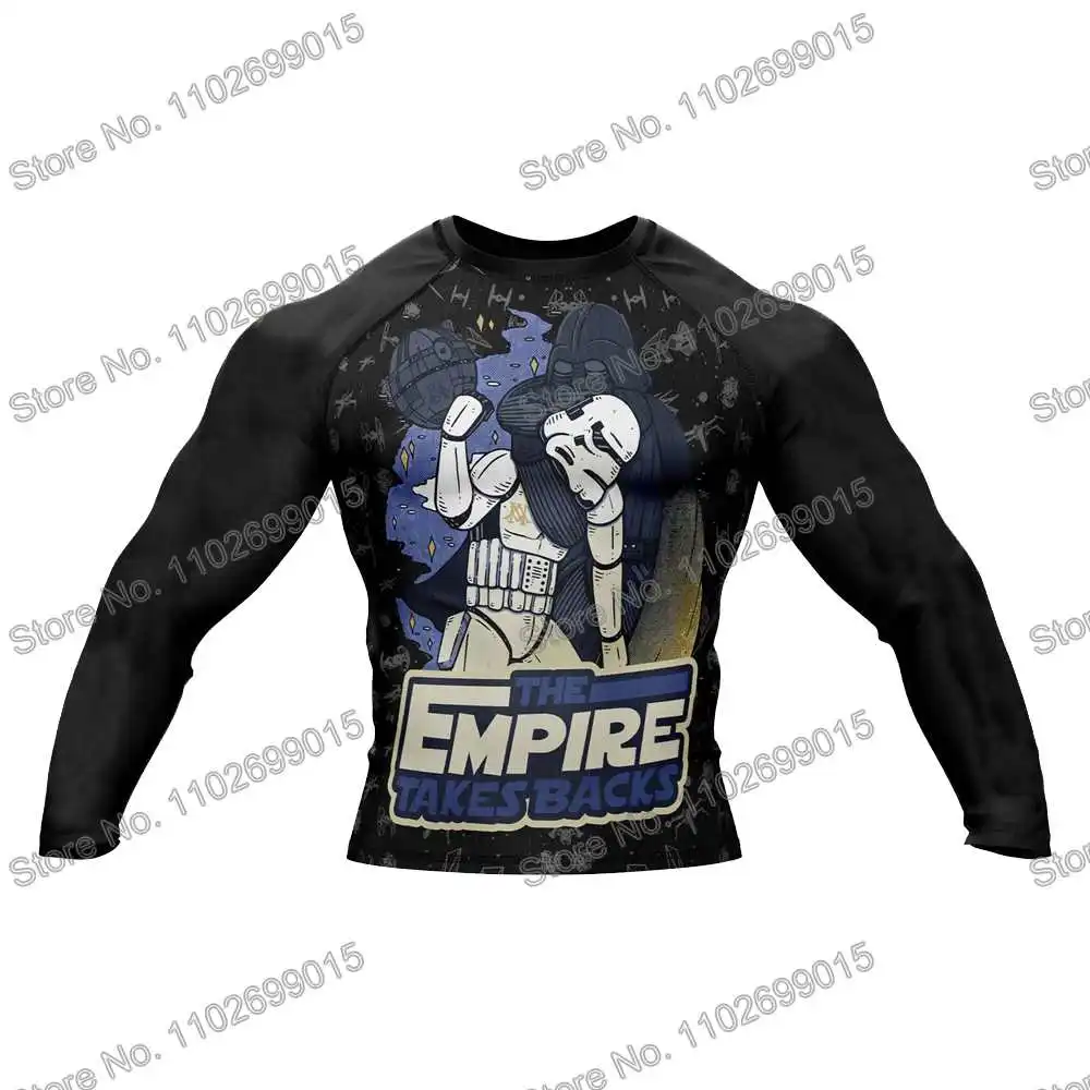 Galactic Grapplers Diving T-Shirt Tight Long Sleeve Rash Guard BJJ MMA Swimwear Men Surf Clothing Beach Floatsuit Women GYM Tops rash guard