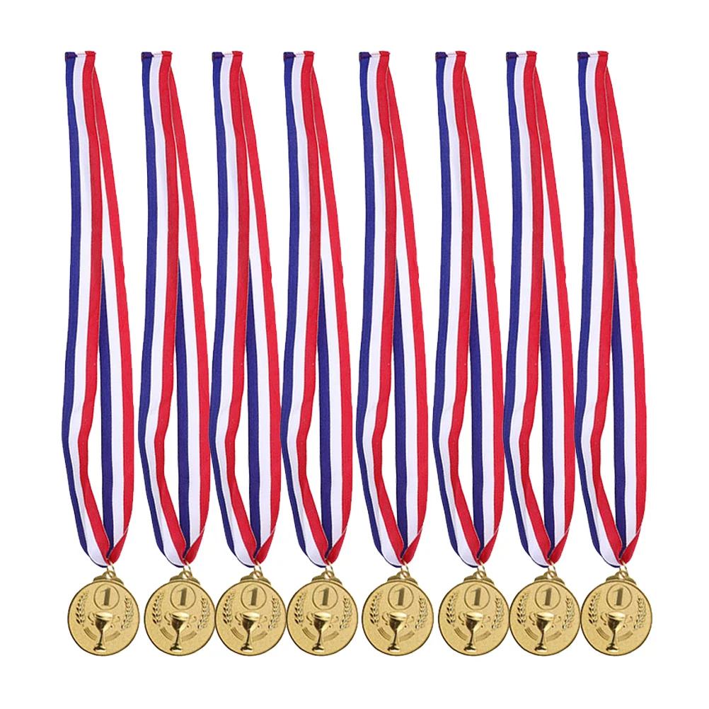 8 Pcs Mini Trophy Gold Medals Sports Awards Commemorative Medals Basketball Award Soccer Awards Team Sports For
