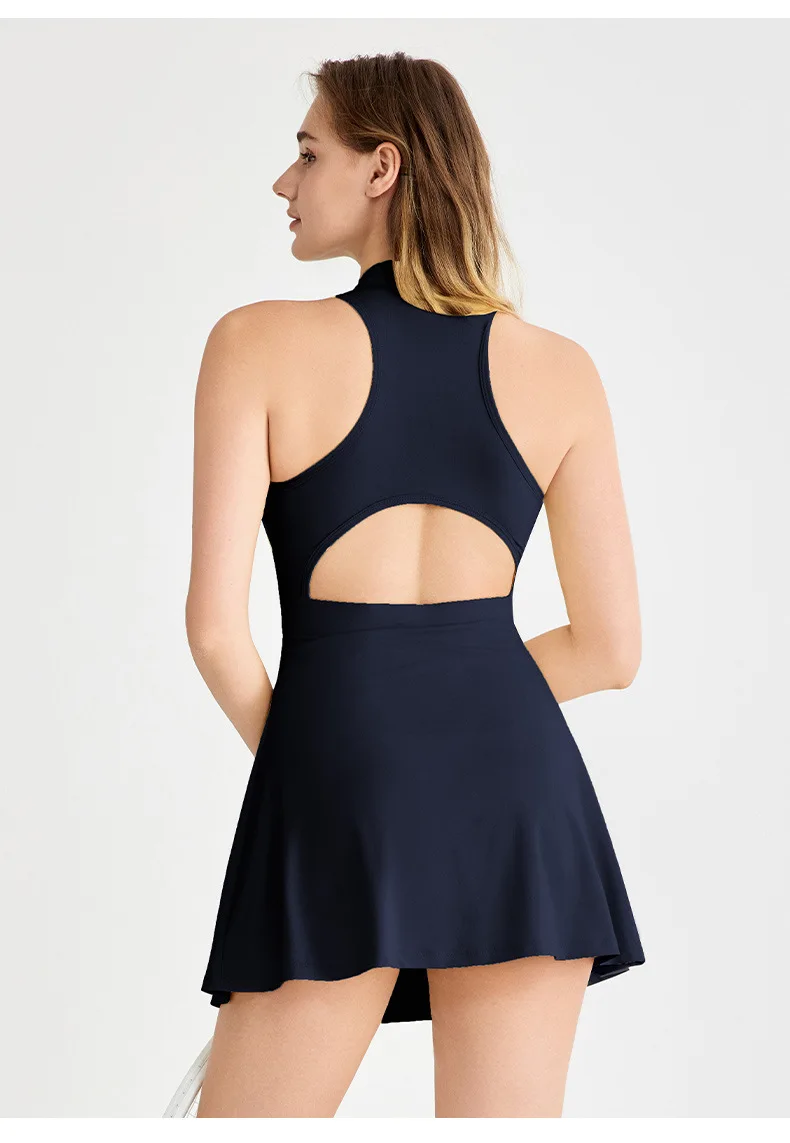 Women's Polo Tennis Dress Build In Chest Pads&Shorts Tummy Control Slim Fit Sports Golf Dress Female Outfits Workout Clothing