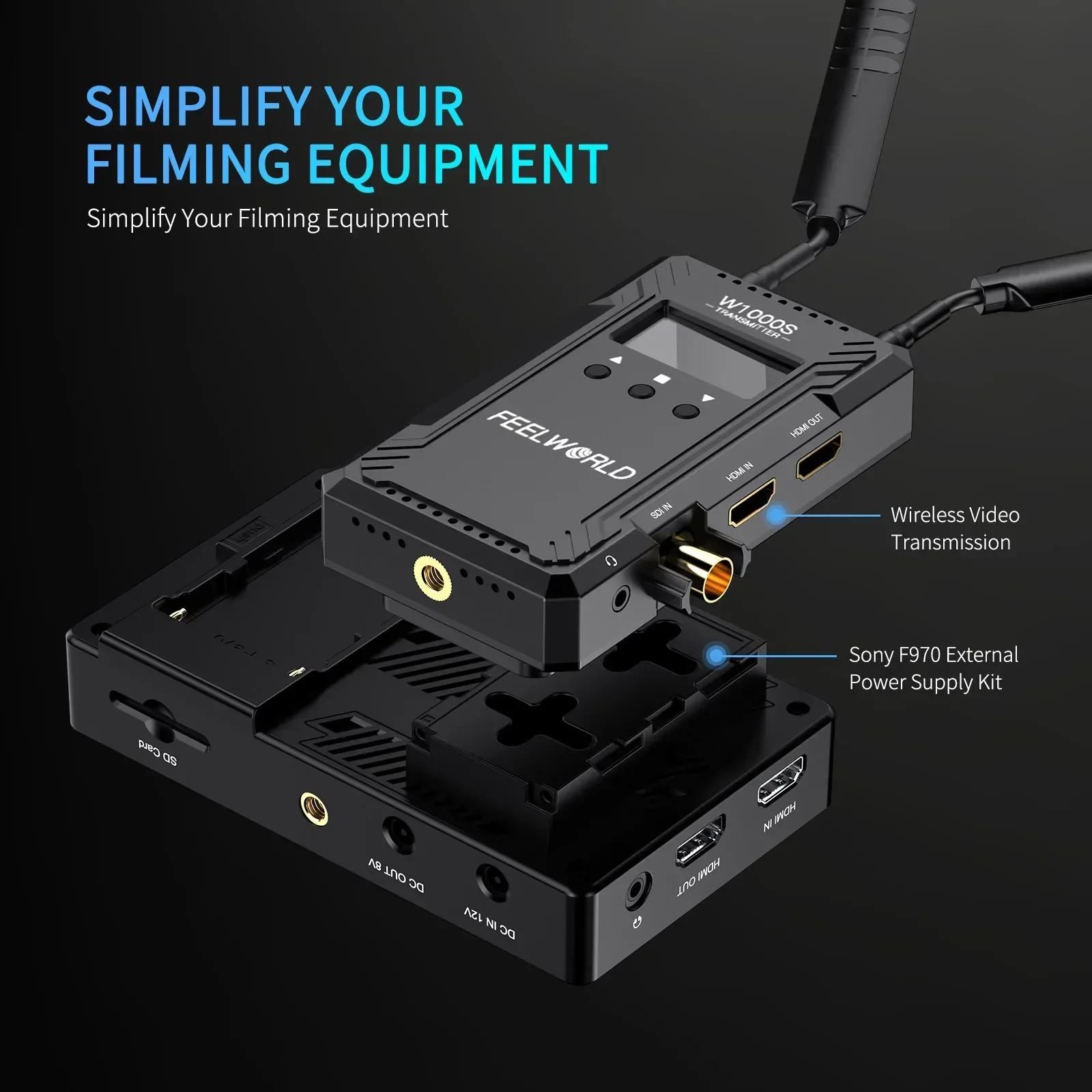 FEELWORLD LUT5E 5.5 Inch 1600nit Touch Screen Field Monitor DSLR Camera F970 External Power and Install Kit 4K HDMI 1920X1080