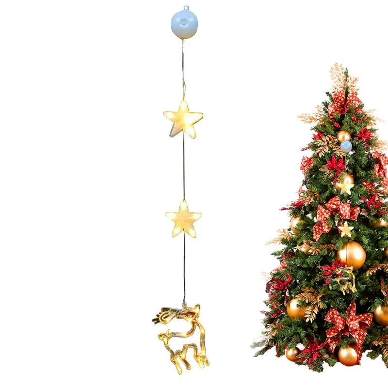 

Christmas Star Window Lights Christmas LED Window Lights Portable LED Window Hang Decor For Christmas Trees Walls Mantels