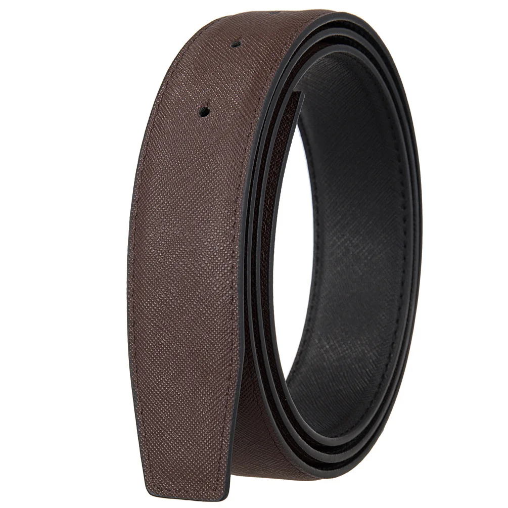 Cowhide Leather 3.4CM Wide Men's Leather Pin Belt Waist Band Belt Strap Belt Without Buckle