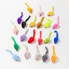 10 Pcs Soft Fleece False Mouse Cat Toys Colorful Feather Funny Playing Toys for Cats Kitten Interactive Ball Cat Toy Catnip 6