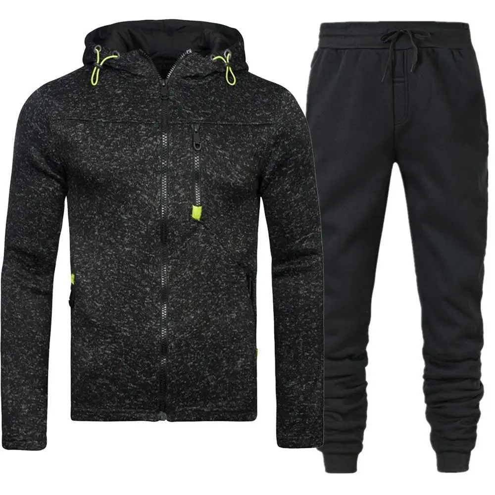 Autumn New Fashion Brand Sporty Street Hooded Jacket Mens Casual Pants Jogging Set Classic Male Gym Fitness Hoodie Outfits