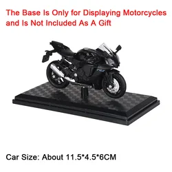 Diecast Metal Motorcycle Toy with Front Wheel Steering and Shock Absorption (R1 Black)