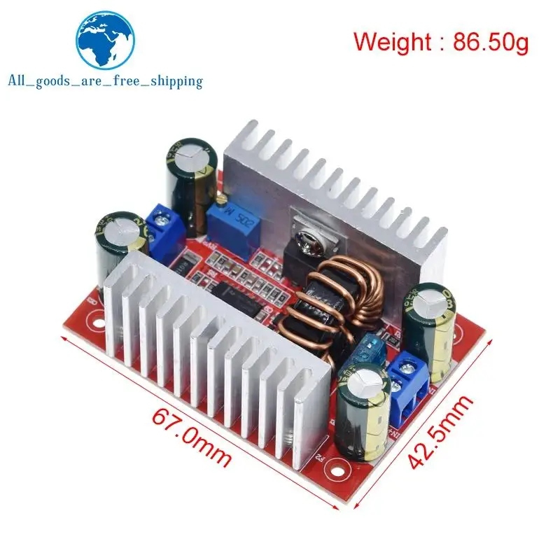 DC 400W 15A 스텝 업 부스트 컨버터 정전류 전원 공급 장치, LED 드라이버 8.5-50V 10-60V 전압 충전기 스텝 업 모듈