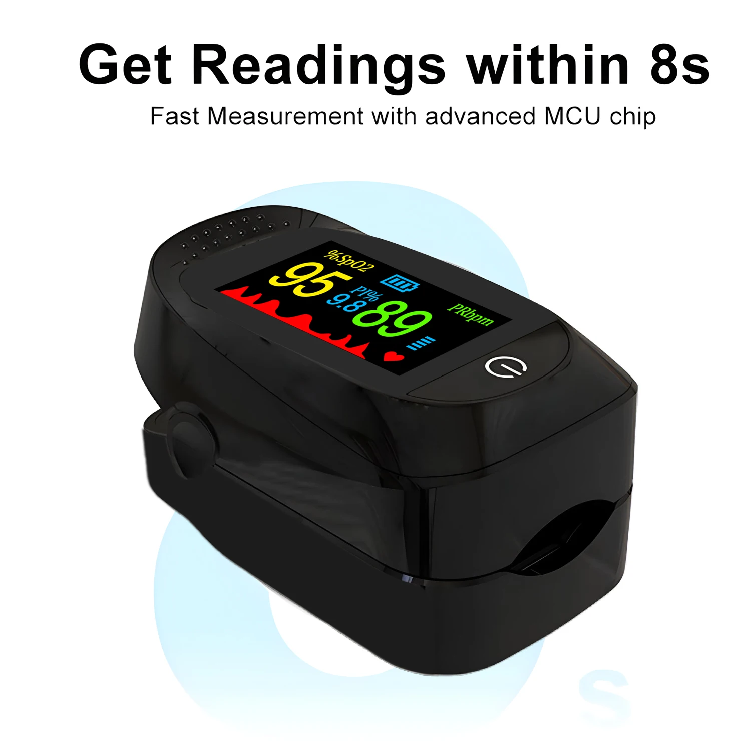 Finger Pulse Oximeter Finger Pulse Oximeter LED Blood Oxygen Saturation Heart Rate Monitor Oxymeters Medical With Digital Display Oximeter