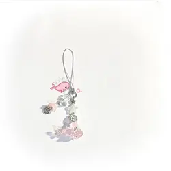 Vibrant Shark Beaded Phone Charm by Cutey's (Pink)