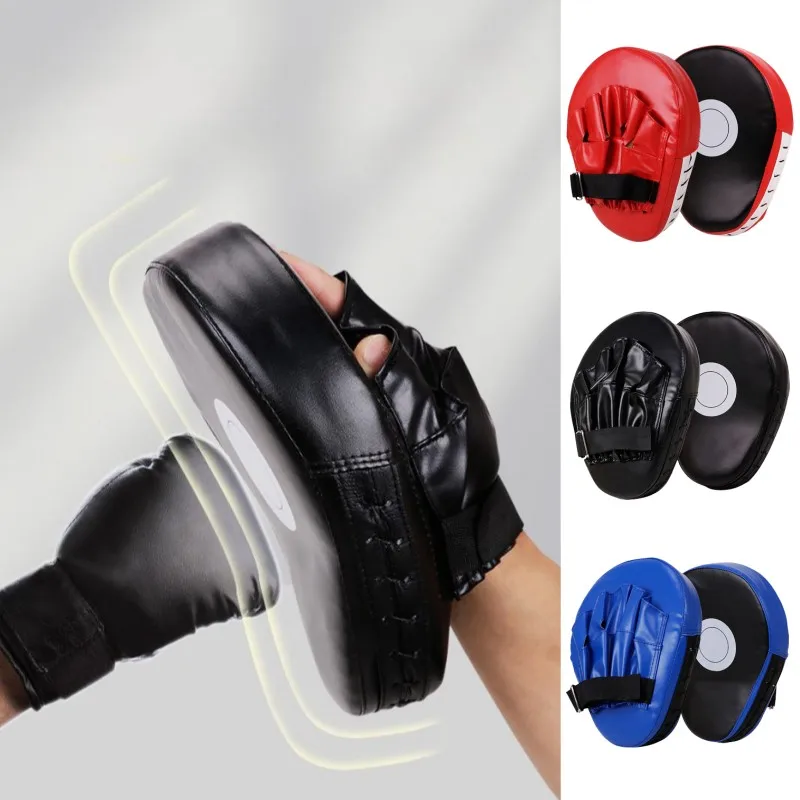 

1Pcs KickBoxing Gloves PU Leather Punching Mitts Karate Muay Thai Sanda Combat Training Curved Baffle Hand Target Pads Thicke