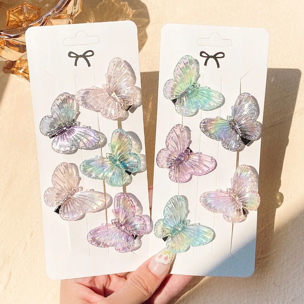 5Pcs/set Mermaid Color Fairy Butterfly Handmade Hairpins For Women Girls  Barrettes Headwear Hair Clips Fashion Hair Accessories