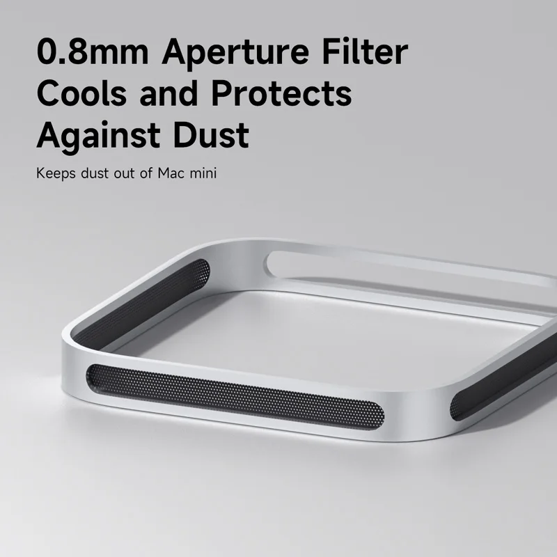 Hagibis Desktop Stand for Mac mini M4/M4 Pro Dustproof Base Heat Dissipation Bracket Aluminum Alloy Cooling Holder Dock mac mini stand