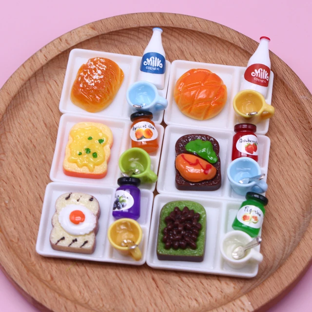 Comida Miniatura Juguete, Comida Y Bebida En Miniatura, Accesorios Para Casa De Muñecas, Mini Alimentos Y Bebidas Miniatura Set, Miniaturas Para Casa De Muñecas Juegos De Rol