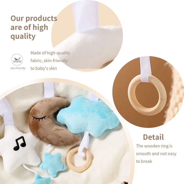 Baby Star Moon Pendant Stuffed Toys Babies Newborn Interactive Accessories Crib Hanging Decoration Baby Soft Toys 0 12 Months 4