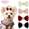2PCS Pearl Solid Color Dog Hair Clips Dog Bows With Alligator Clip Pet Puppy Hair Clips Accessories Pet Supplies For Dogs Bows 2