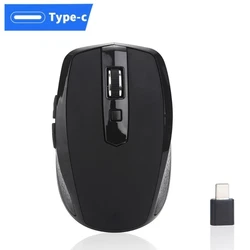 Ergonomic Wireless Mouse with Adjustable DPI & USB Type C Receiver (Black)