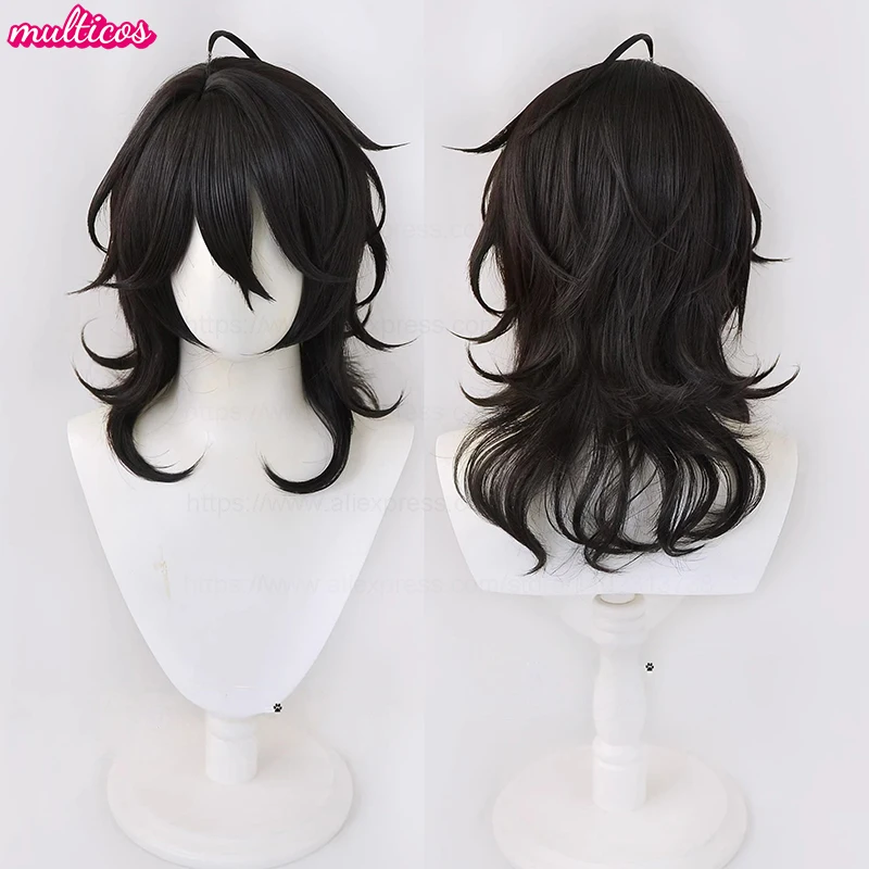 High Quality Game ES Sakuma Rei Sakuma Ritsu Cosplay Wig 30cm 45cm Black Heat Resistant Synthetic Hair Halloween Anime Wigs
