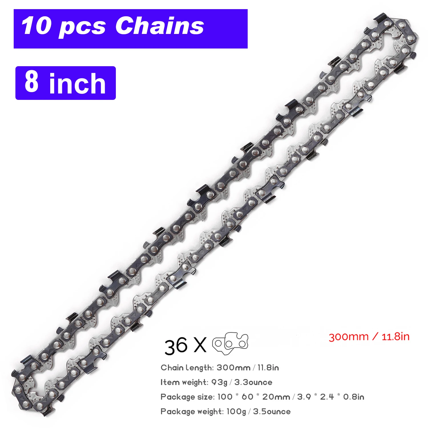 8Inch Steel Chainsaw Chains Electric Saw Accessory Replacement Chains