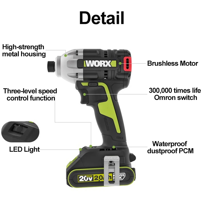 セール！WORX コードレス電動ドリルドライバーバッテリー×2新品未使用 6924328327097_01.jpg