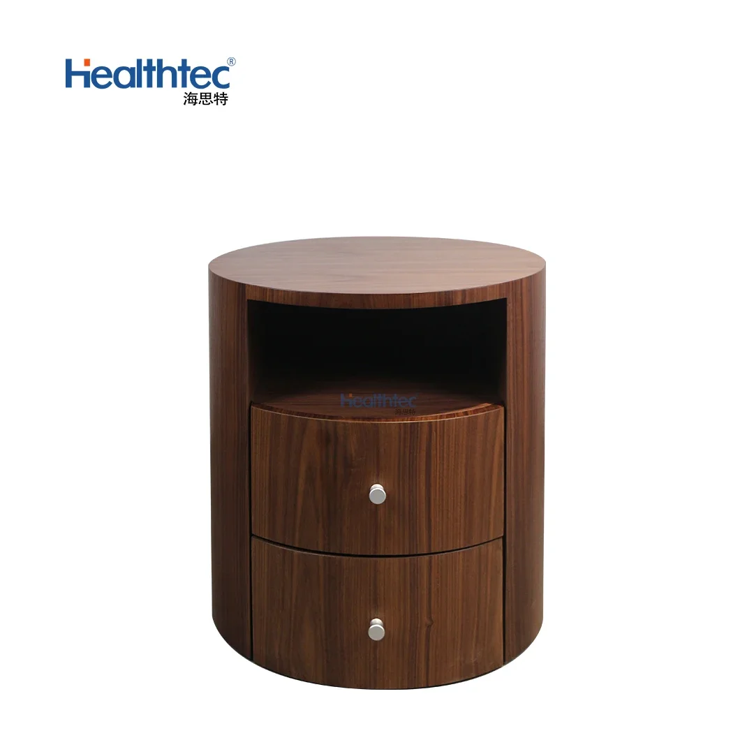 Beside Table Kids Bedroom Two Storage Wooden MDF Bedside Table Round