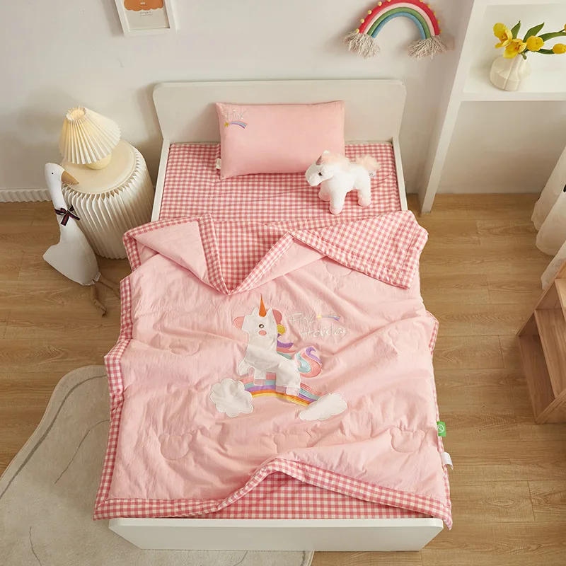 Baby Quilt Cover Pure Cotton Soft Skin Breathable Sleeping Quilt Anti-dirt Protective Cover Cartoon Printed Children's Bedding