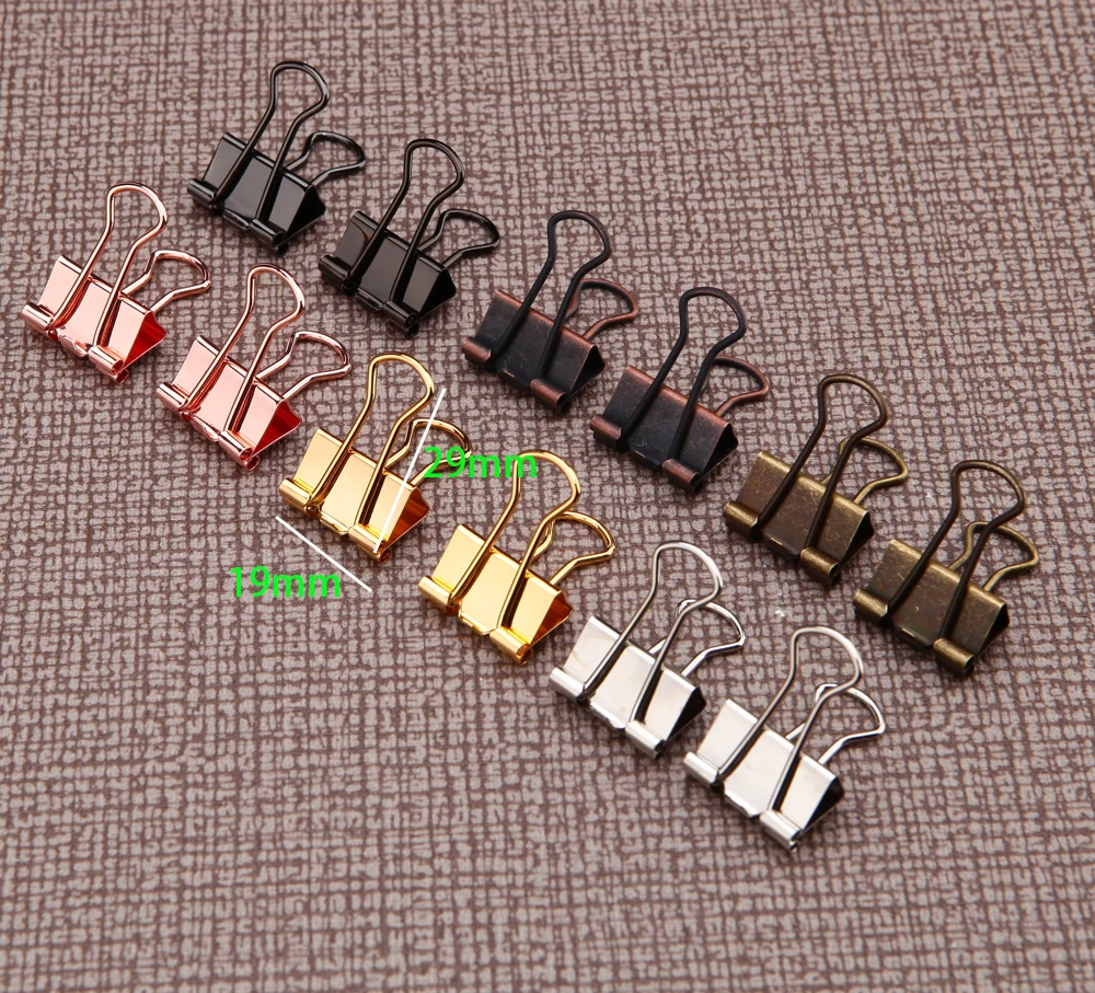 

5PCS Color Hollow Out Paper Binder Clip For Invoice Bill Office Supplies