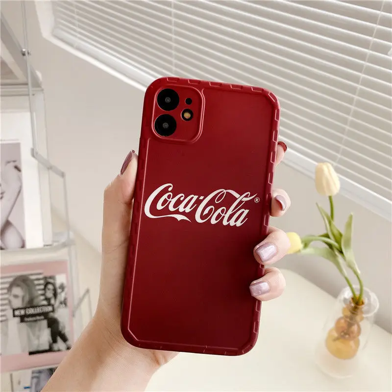 Чехол для телефона Cola Coca корпус корпуса iphone 5 5s se 2 6 6s 7 8 12 mini plus X XS XR 11 PRO MAX черный