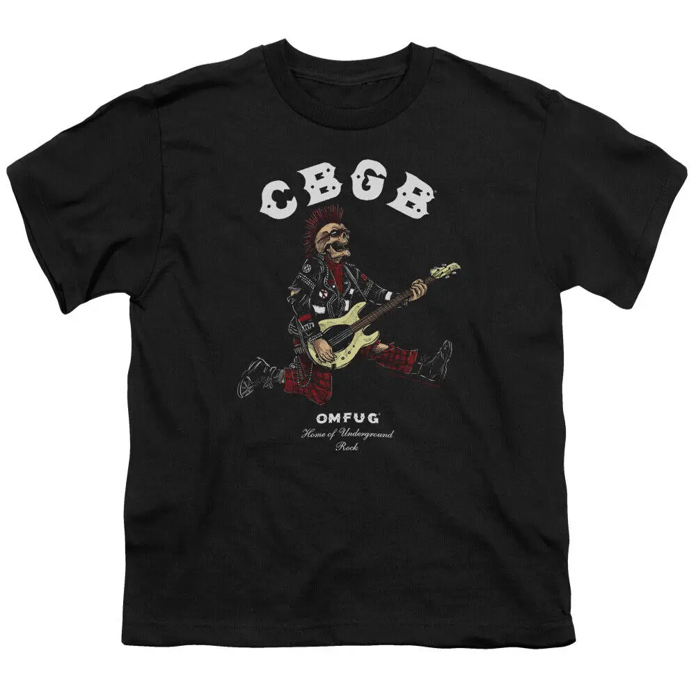 

CBGB, Детская Молодежная Футболка с черепом, Лицензированная, музыкальная, Черная
