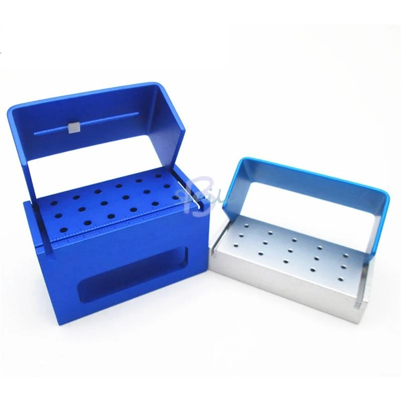 

15-hole/18-Hole Dental Disinfection Box Block Burs Holder Low Speed Bur Box Holes Autoclave with Scale