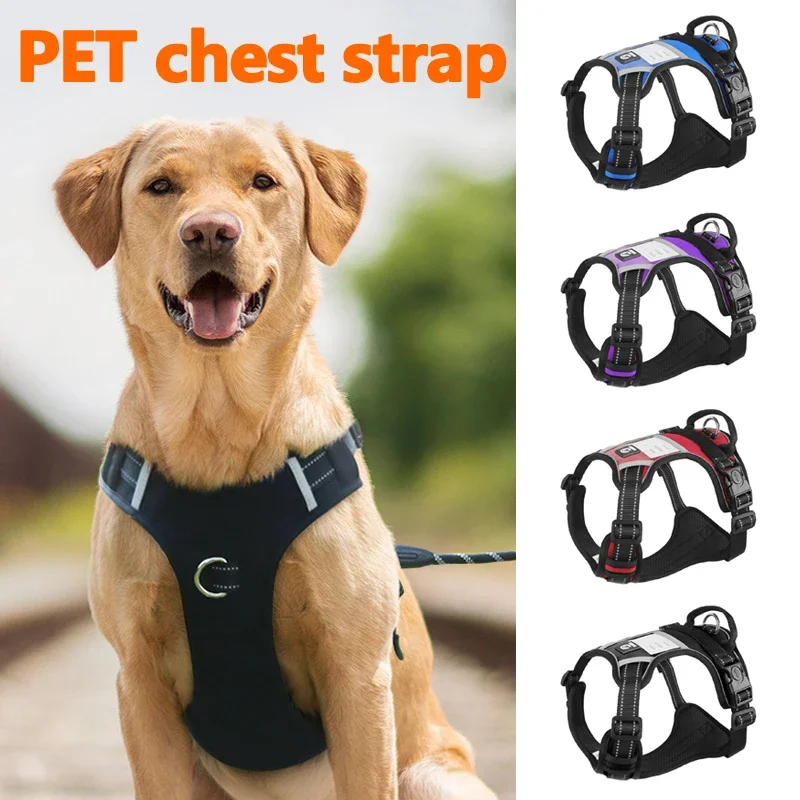 

New Pet Chest Harness Vest Reflective Dog Leash Anti Lost Dog Chest Harness for Medium and Large Dogs Pet Accessories