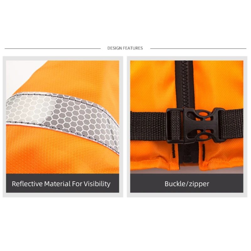 Kayak Life Vest for Men Zippered Pockets Reflector Whistle Fishing Jacket Buoyancy Aids for Adults 120 kg