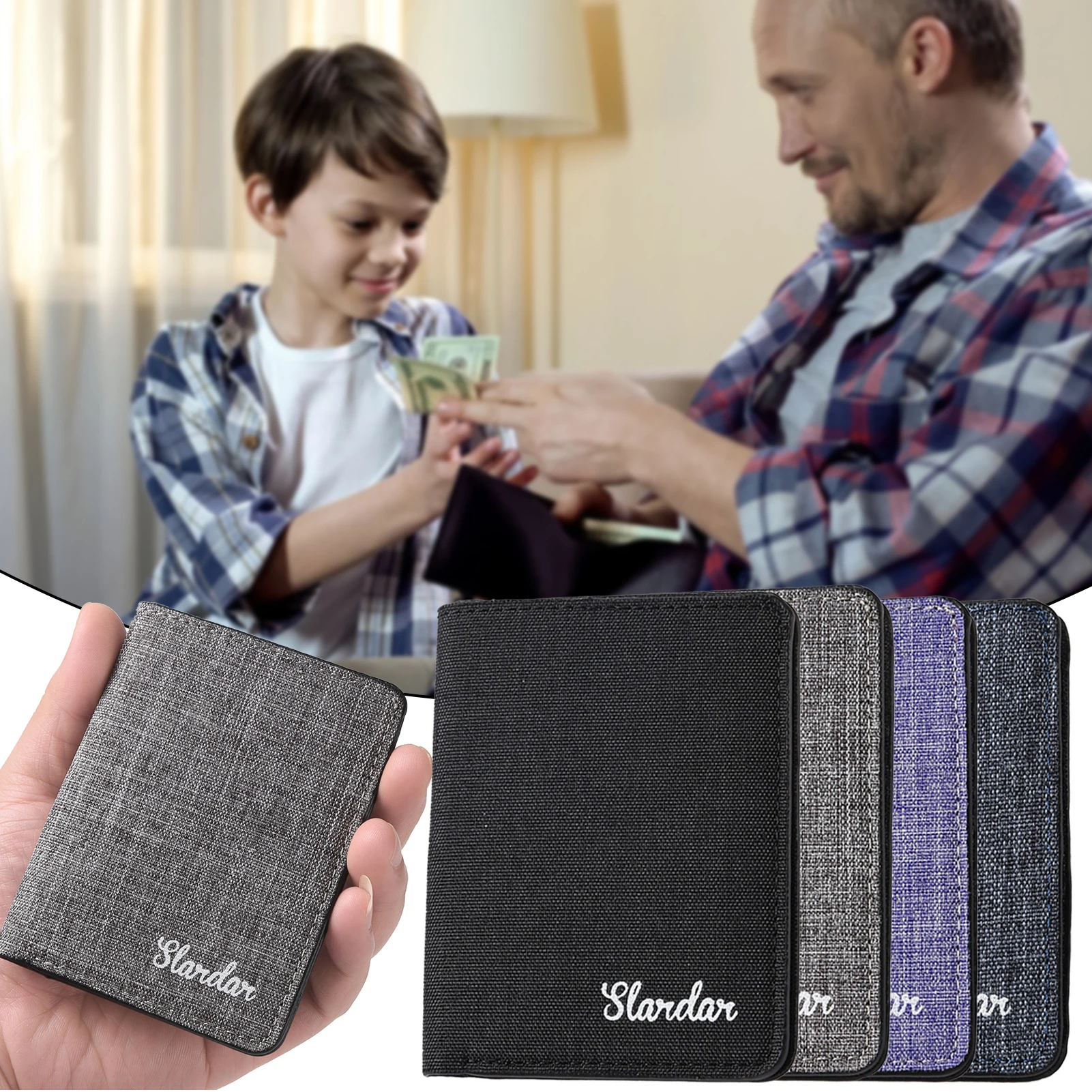 Men's small vintage multi-card-slot purse wallet for daily life dating