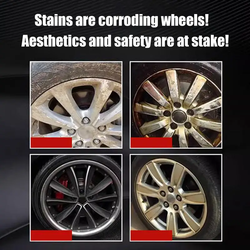 Tire Rust Remover Car Tire Polishing Refurbishing 300ml Car Wheel Maintenance Rust Inhibitor Iron Oil Contaminant Yellow Black