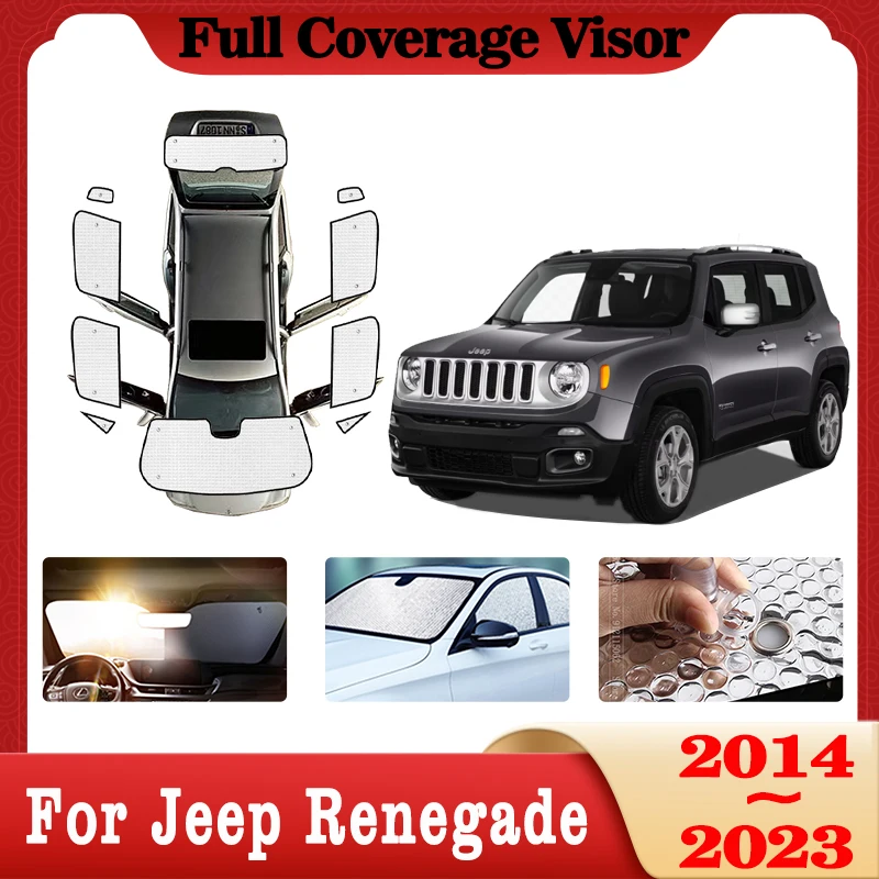 

Full Coverage Sunshade For Jeep Renegade 2014 2015 2016 2017~2023 Sunshades Cover Window Curtains UV Protection Auto Accessories