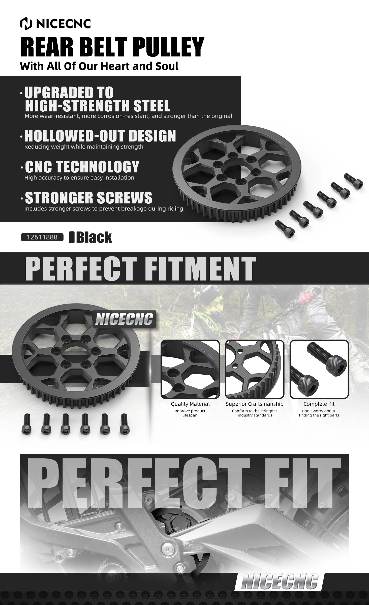 NICECNC Für Surron Light Bee X Stahl Sekundärrolle Für SUR-RON Light Bee S L1E Für Segway X160 X260 Elektrische Dirt Bike – Detail 1