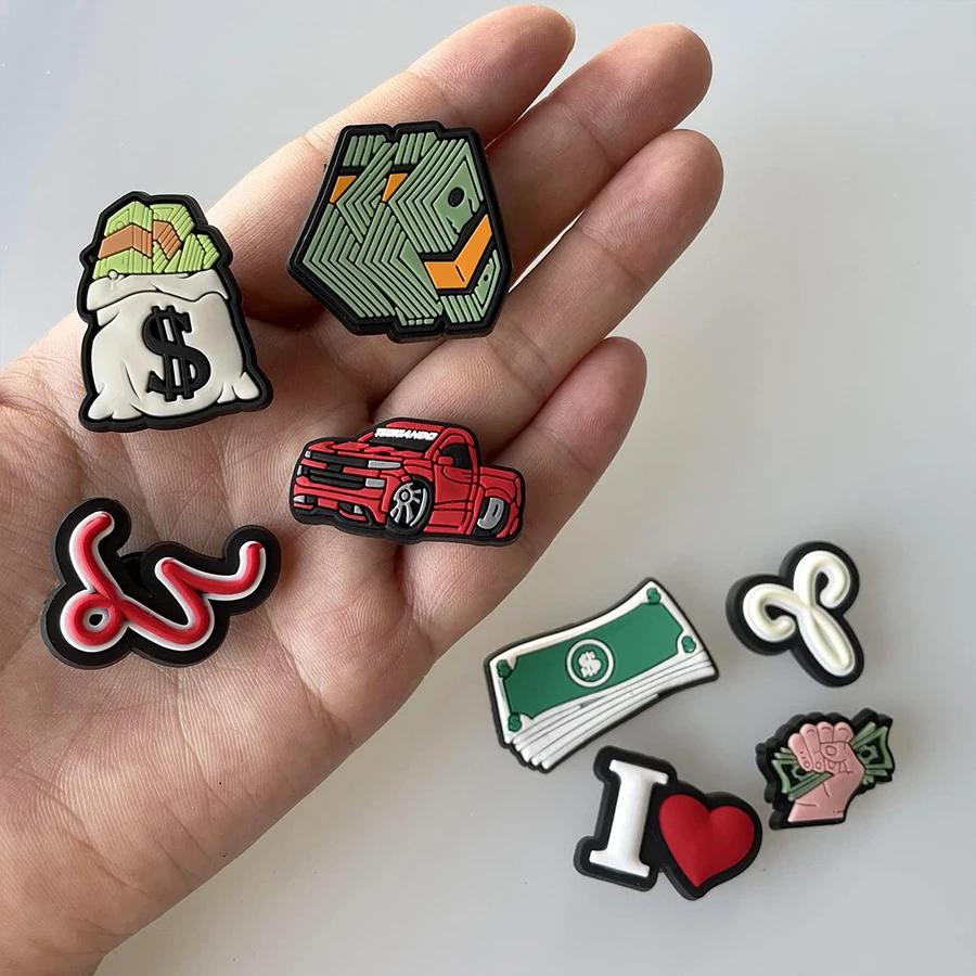 Wholesale 100 PCS Soft PVC Rubber Shoe Charms for Teen Boys Girls Letters and Numbers Sports Money Zodiac Croc Pins