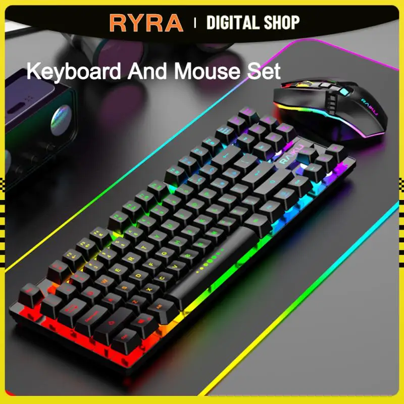 RYRA 2.4G Wireless Gamer Keyboard And Mouse Set RGB Gaming Keyboard ...