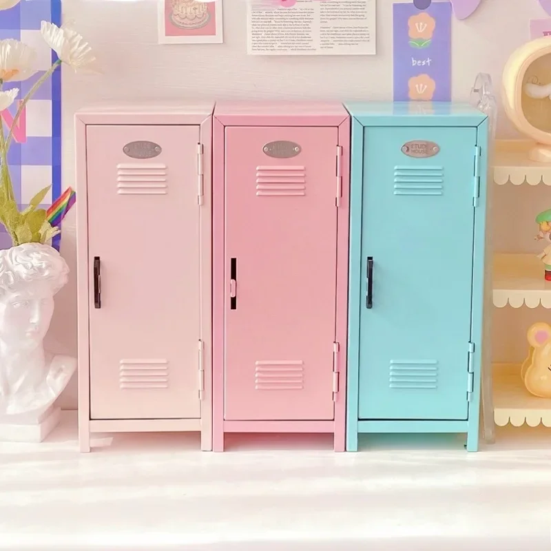 

2-layer INS Wind Pink Desktop Storage Cabinet Home Bedroom Desktop Storage Iron Box Cosmetics Jewelry Storage Organization Rack