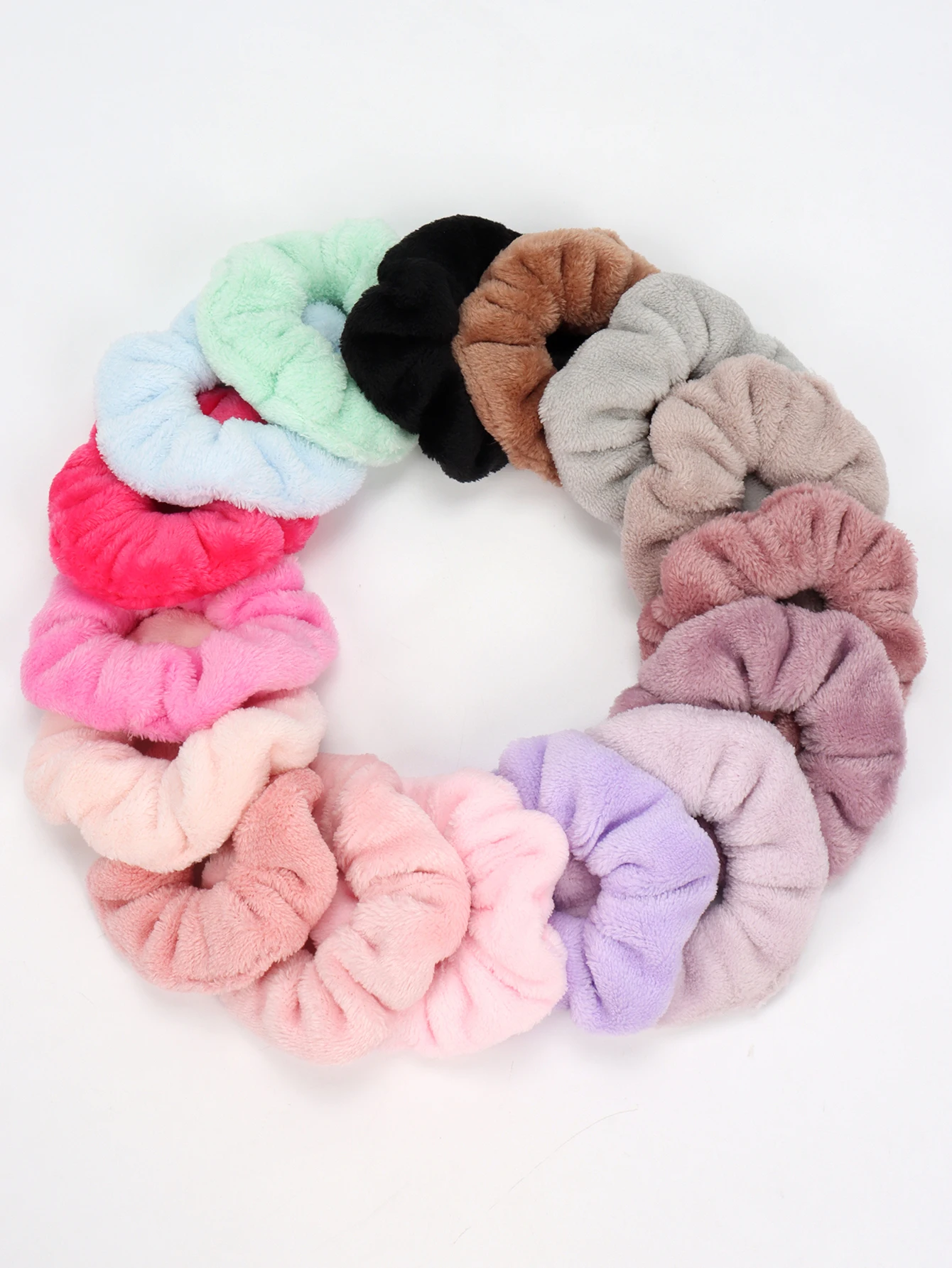 Flauschige Plüsch Haargummis Weiche Elastische Zopfgummis_voghion.com