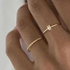 89049-798a88.jpg Bague mince Chic en corde torsadée pour femmes, bagues de mariage en métal en acier inoxydable, nouveaux bijoux de fête Vintage simples et élégants