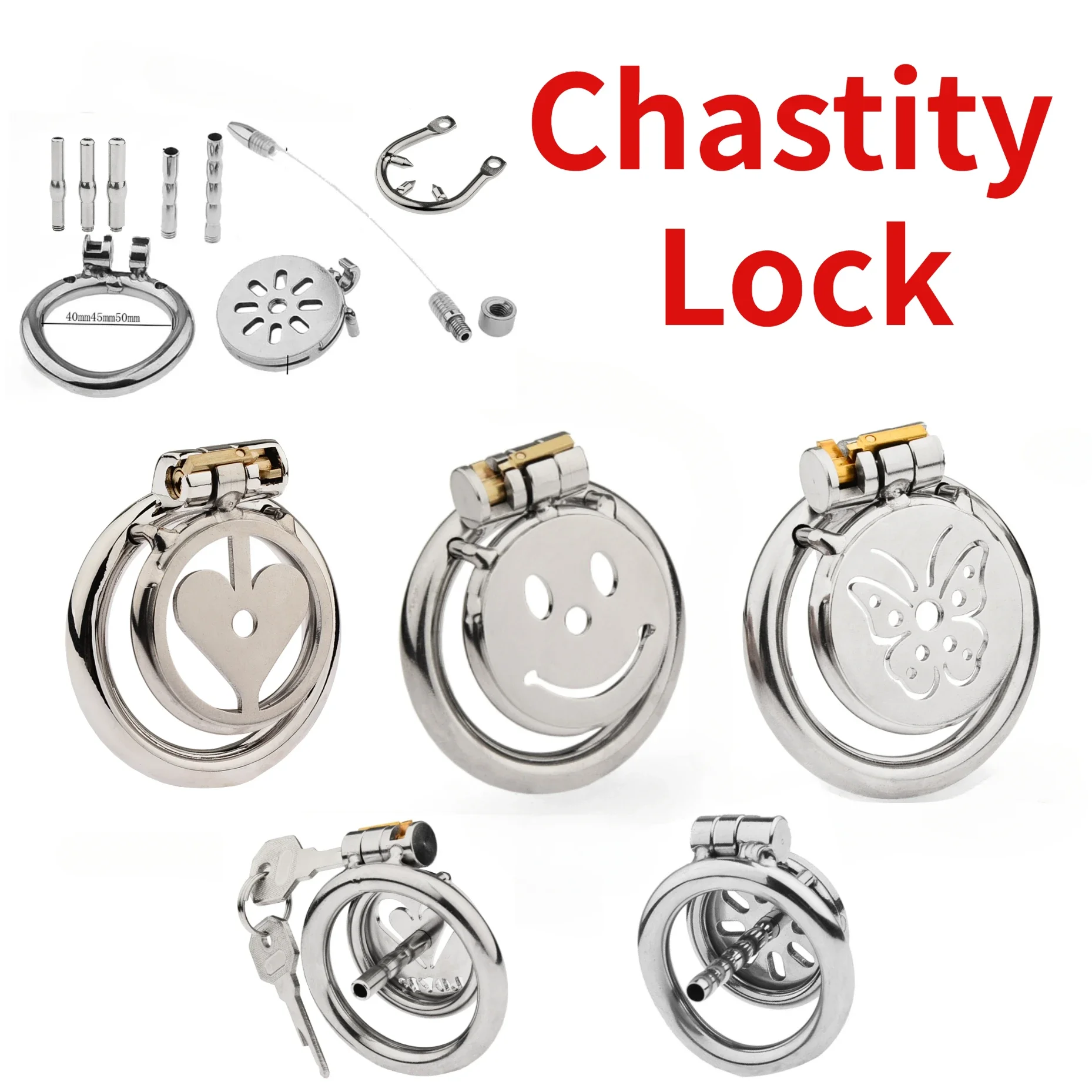 Flat Chastity Lock for Men Metal Chastity Devices Urethral Plug High Comfort Anti Cheating Dormant Lock Sex Toy for Couple SM penis chastity cage,chastity lock sex toy